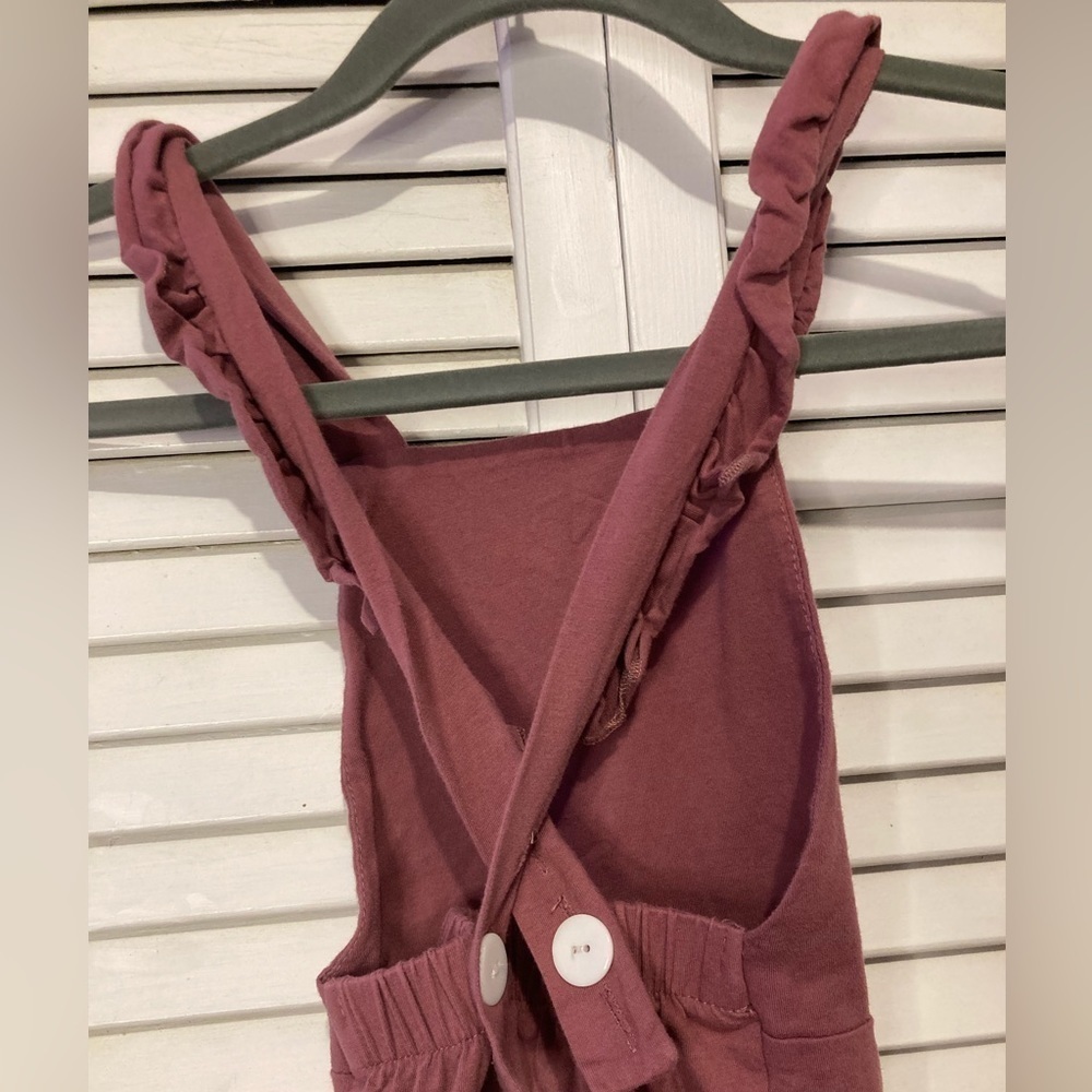 Presley Couture Mauve Ruffle Overalls Size 3T/4T - Picture 9 of 13